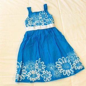 Rare Editions Girls Tie Back Flower Print Dress